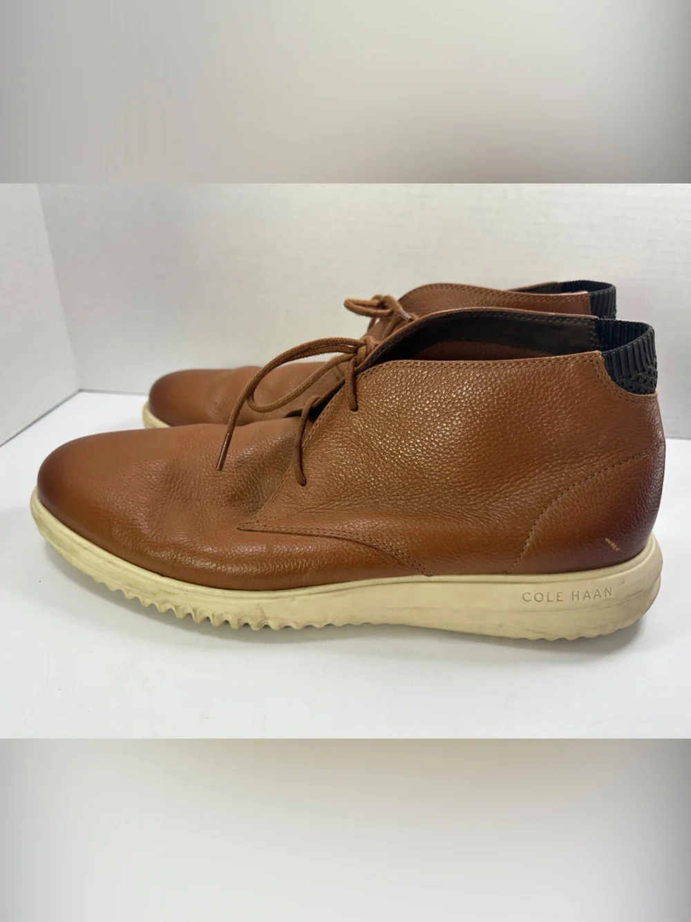 Cole Haan Tan Leather Chukka Boots Shoes Size 12 Cream Sole